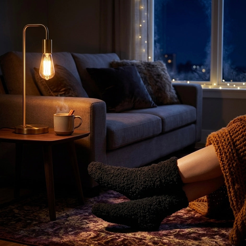 Mr. Fuzzy Comfy Socks - Midnight (Black)